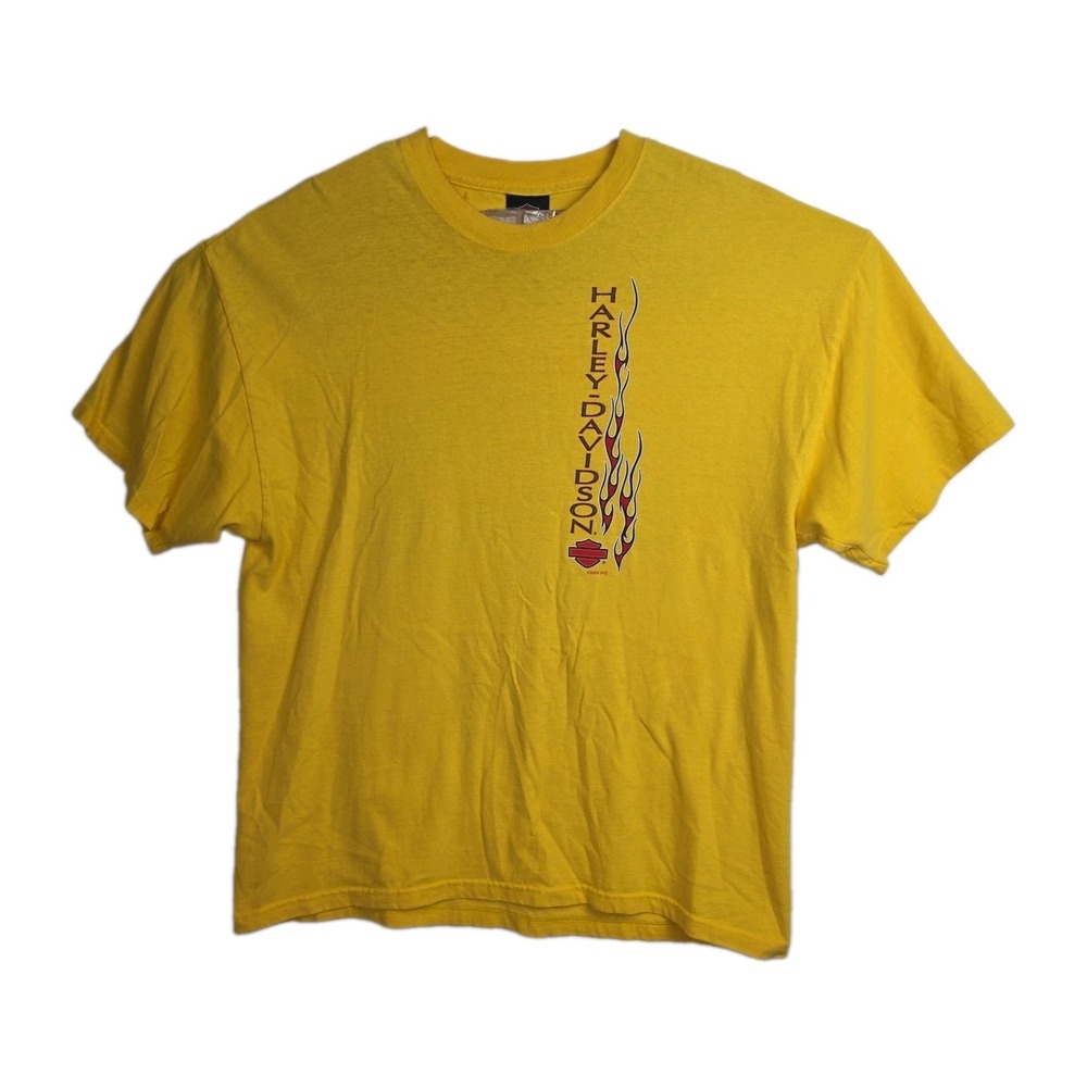 Harley-Davidson T-Shirt Men's XL Yellow Graphic Prints Huffman's Lakeland, FL